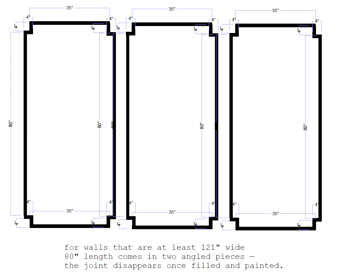 Pre-cut Wall Trim Kit- Wall Molding- Paintable Wainscoting - Image 4