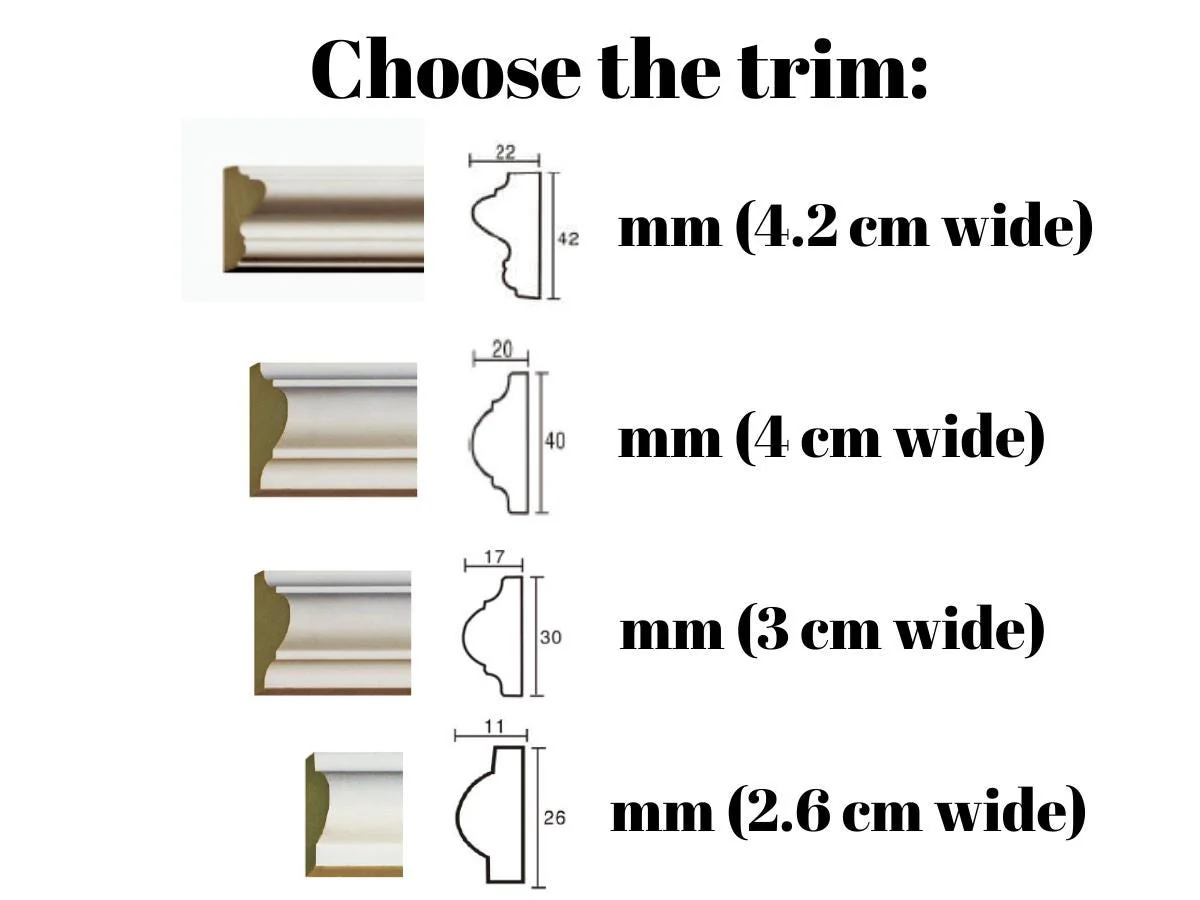 Wall Molding Kit Paintable- Wainscoting- Pre-cut Wall Trim- Polyurethane Wall Molding- DIY Accent Wall- Hallway Wall- 3 Panels - Image 3