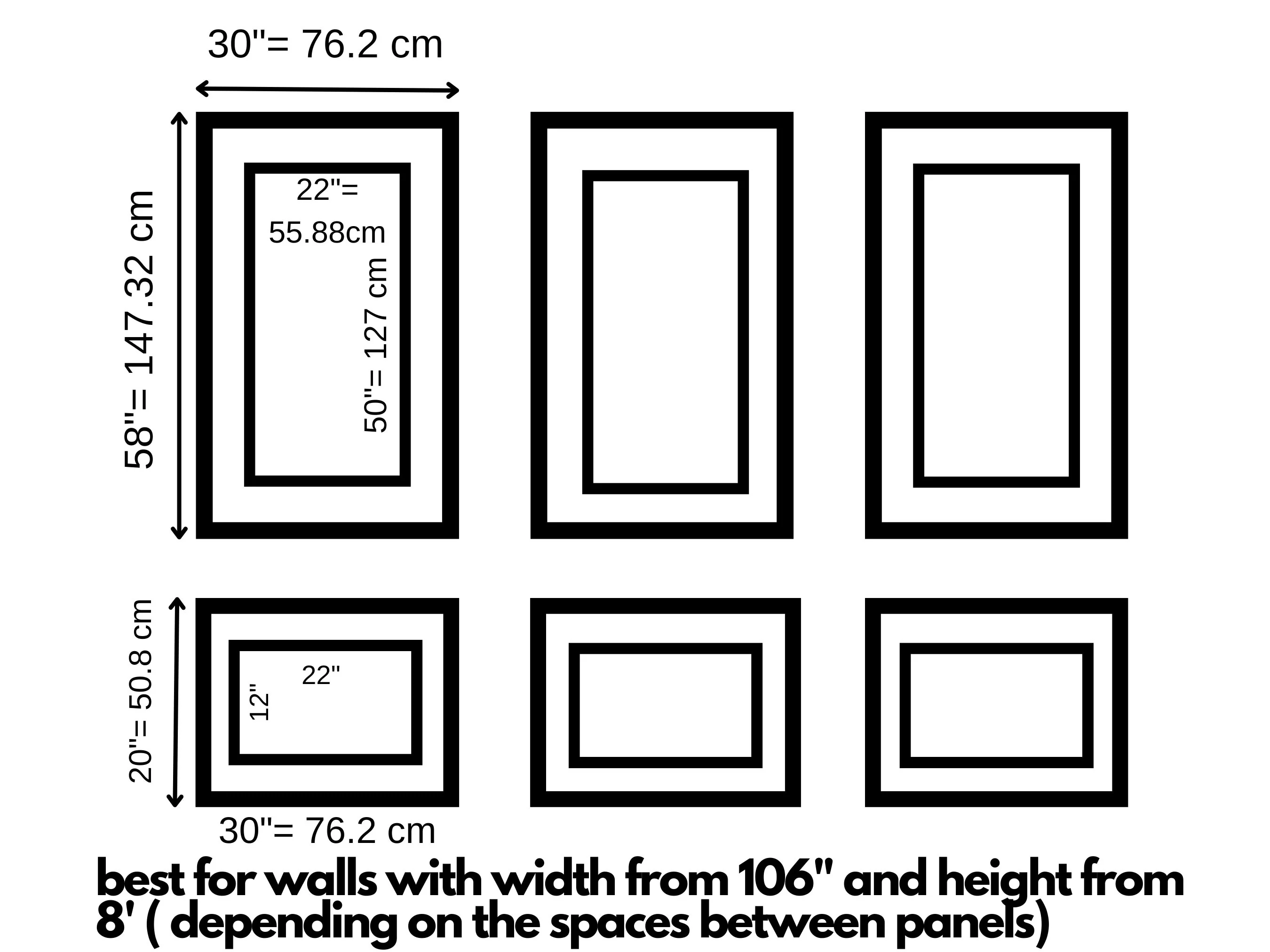 Wall Molding Kit- Wall Trim- Accent Wall Paneling- Modern Wall Decor - Wainscoting- Picture Frame Style Paneling- 6 Double Panels - Image 3