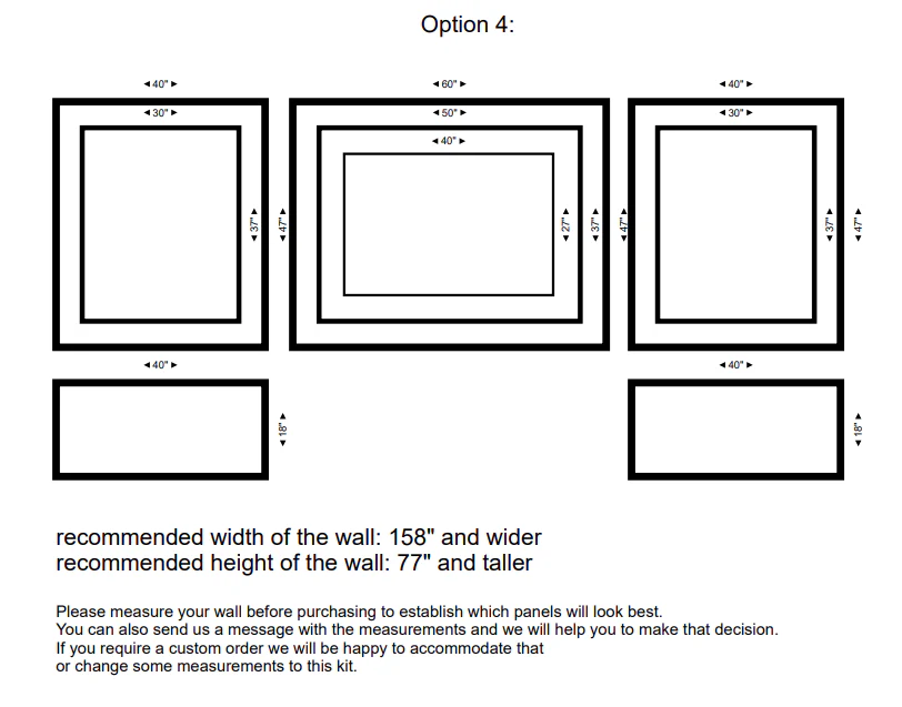 Wall Paneling Kit – Accent Wall with Nested Frames - Image 5