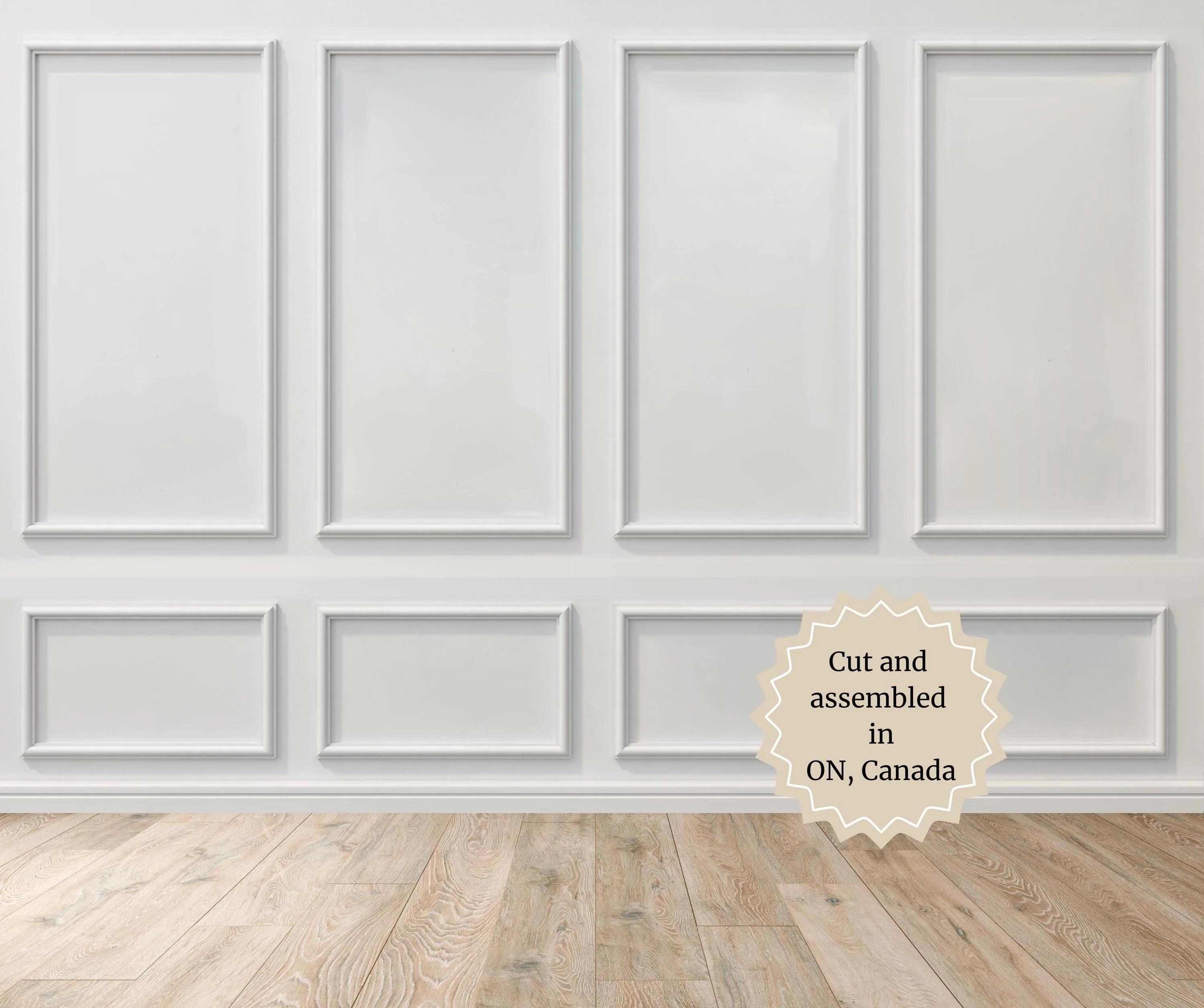 Wall Paneling Kit- Pre-Cut Wall Trim- Accent Wall Minimalist Decor- Wainscotting- Picture Frame Style Polyurethane Molding- 6 Frames