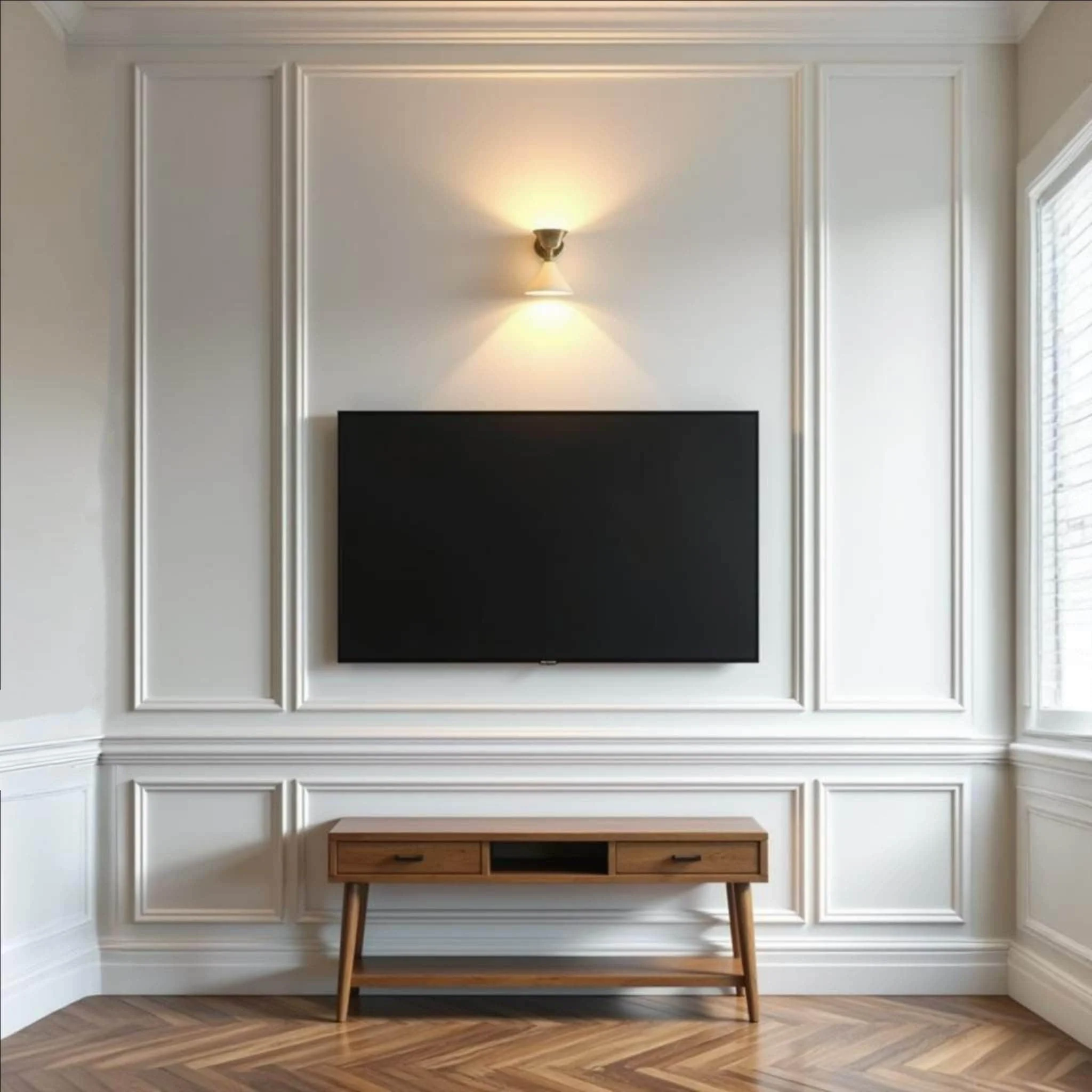 Wall Paneling Kit- Wall Trim- Accent Wall Molding- Paintable Wainscoting- Box Paneling- Bedroom Wall- Nursery Wall- 6 Panels Narrow and Wide
