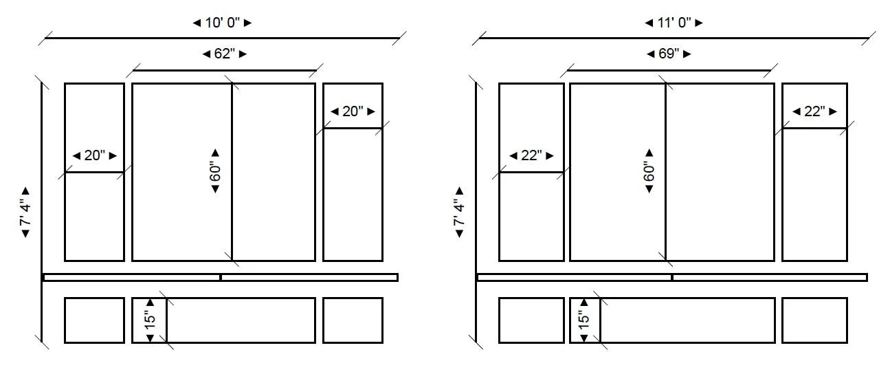 Wall Paneling Kit- Wall Trim- Accent Wall Molding- Paintable Wainscoting- Box Paneling- Bedroom Wall- Nursery Wall- 6 Panels Narrow and Wide - Image 3