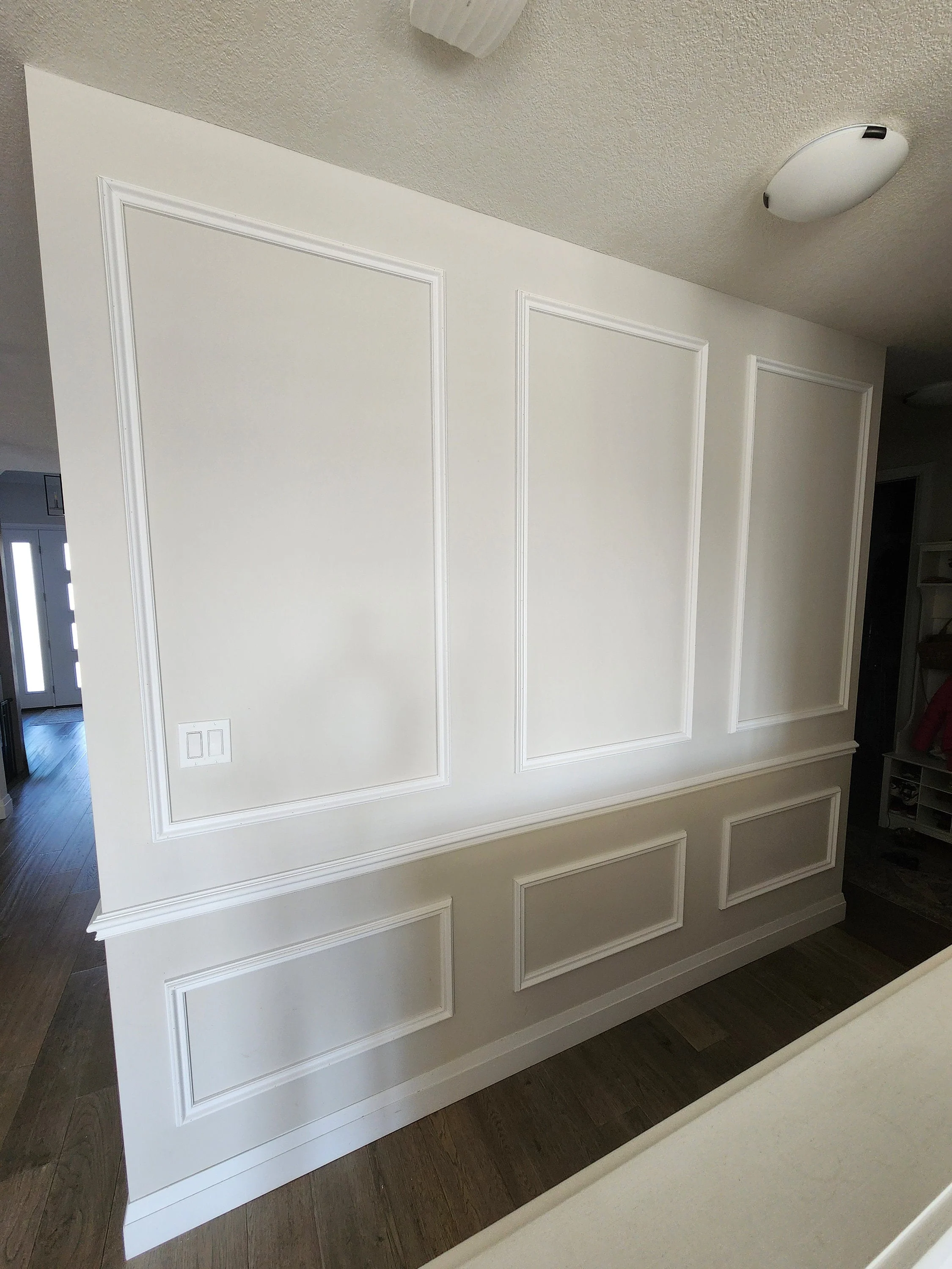 Wall Paneling Kit- Wall Trim Accent Wall- Wainscoting- Picture Frame Style Paneling- 9' Ceiling - 3 Panels and Chair Rail - Image 3