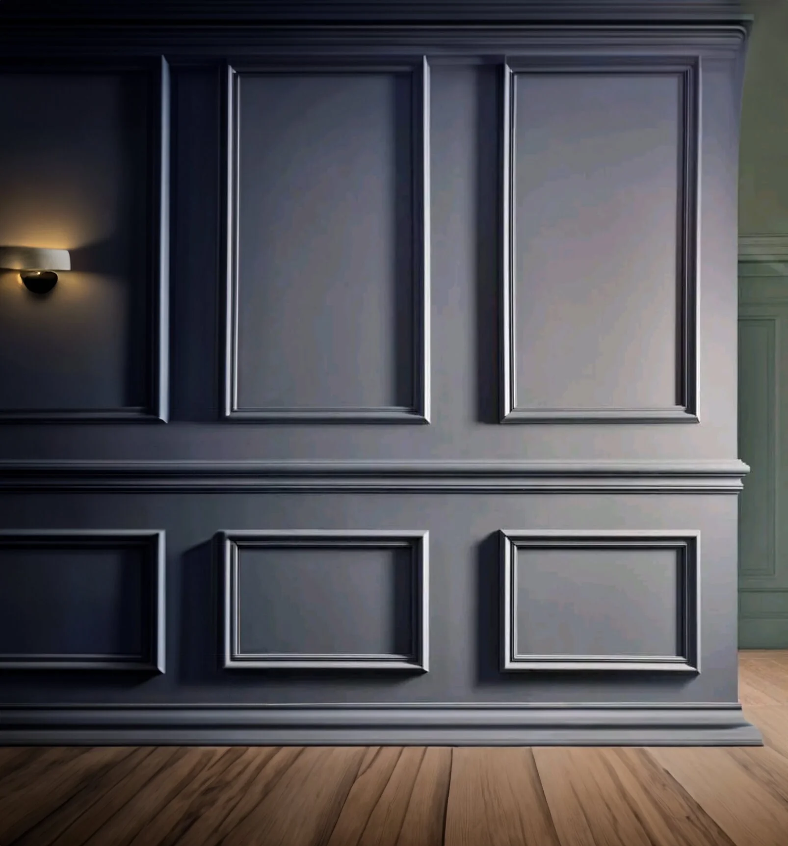 Wall Paneling Kit- Wall Trim Accent Wall- Wainscoting- Picture Frame Style Paneling- 9' Ceiling - 3 Panels and Chair Rail - Image 8